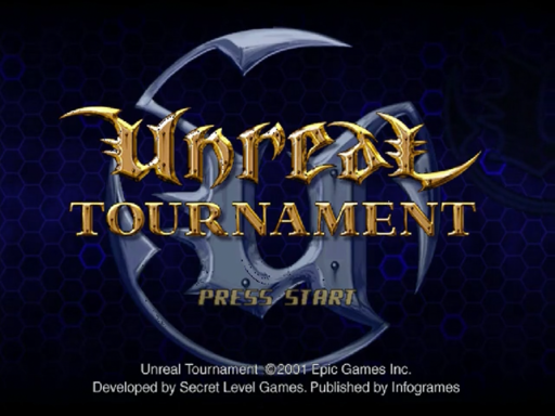 Unreal Tournament title screen for Sega Dreamcast